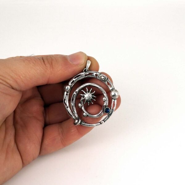 Sterling silver solar system pendant