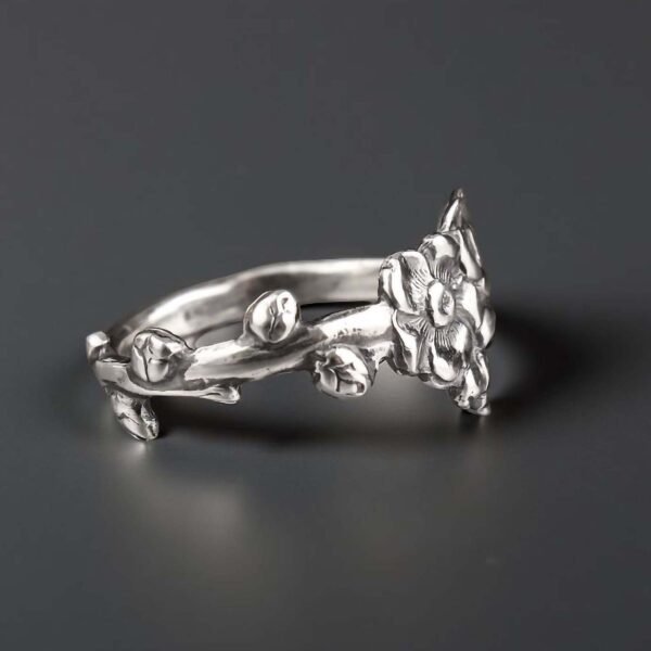 Sterling Silver Apple Blossom Spoon Ring