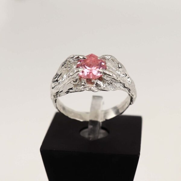 Sterling Silver Heart Shaped CZ Ring