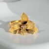 Sterling silver gol-plated Orchid flower ring