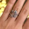 Adjustable Sterling silver Orchid ring