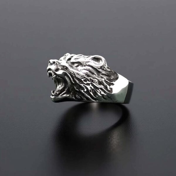 Sterling silver Grizzly Bear Ring