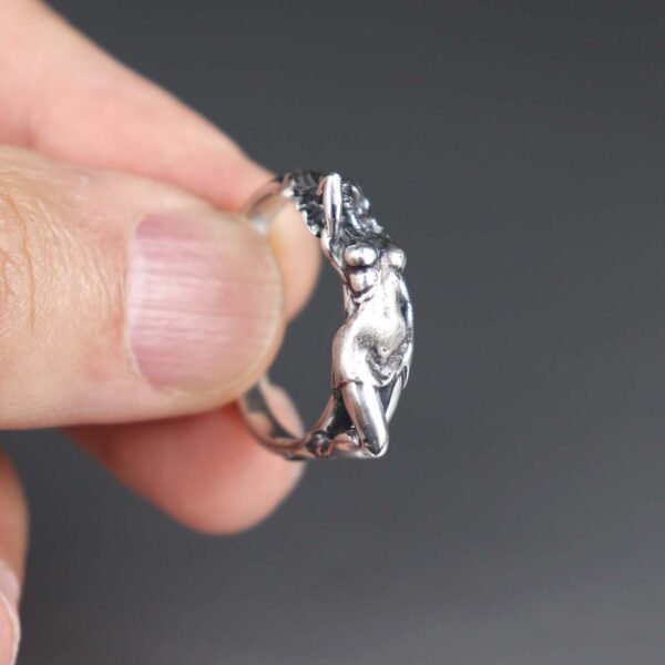 Sterling Silver Erotic Nudity Ring