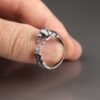Sterling silver adjustable raccoon ring