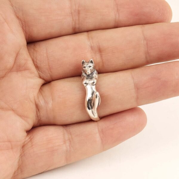 Sterling silver wolf woman ring