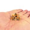 Sterling silver gol-plated Orchid flower ring