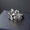 Adjustable Sterling silver Orchid ring