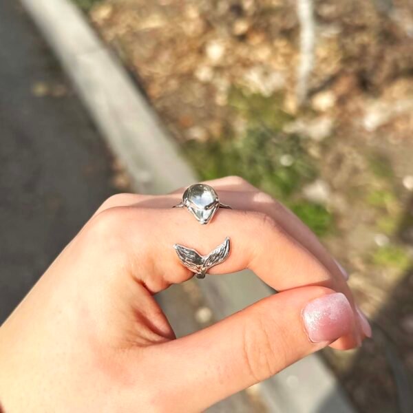 Sterling silver adjustable Dolphin ring