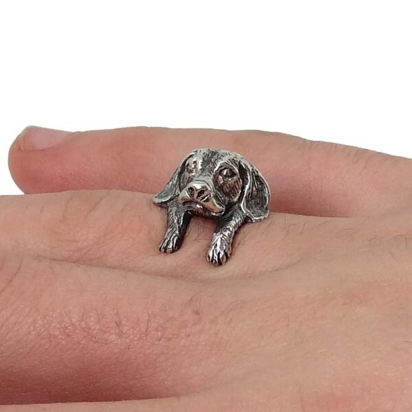 Sterling Silver Adjustable Beagle Ring
