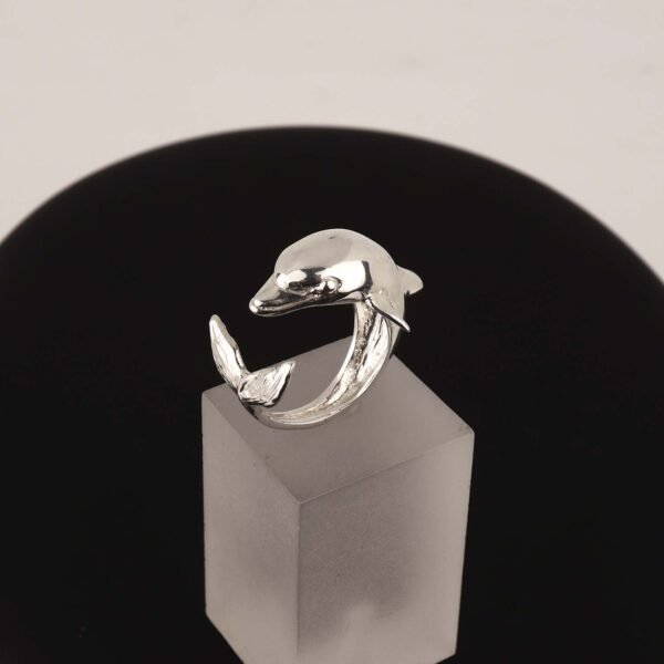 Sterling silver adjustable Dolphin ring