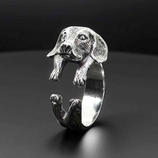 Sterling Silver Adjustable Beagle Ring