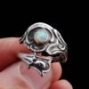 Sterling silver Opal Spoon Ring