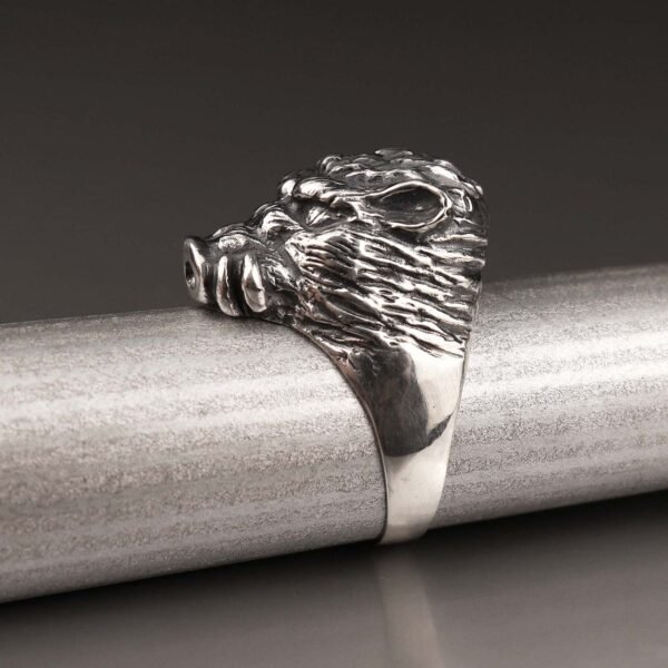 Sterling Silver Wild Boar Ring