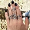 Sterling silver wild flower rings