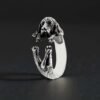 Sterling silver adjustable Basset Hound ring