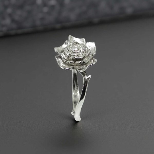 Sterling silver rose ring