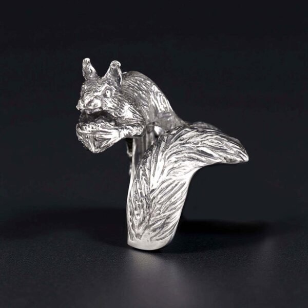 Sterling silver squirrel ring