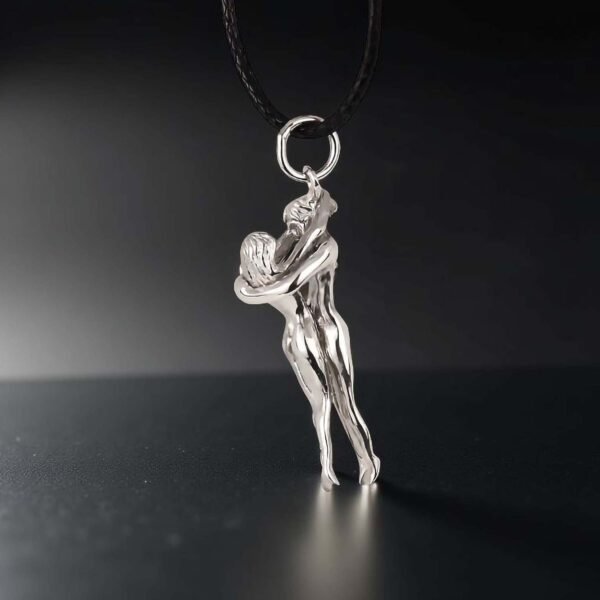 Sterling Silver Couple Hug Pendant