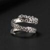 Sterling silver octopus tentacle ring