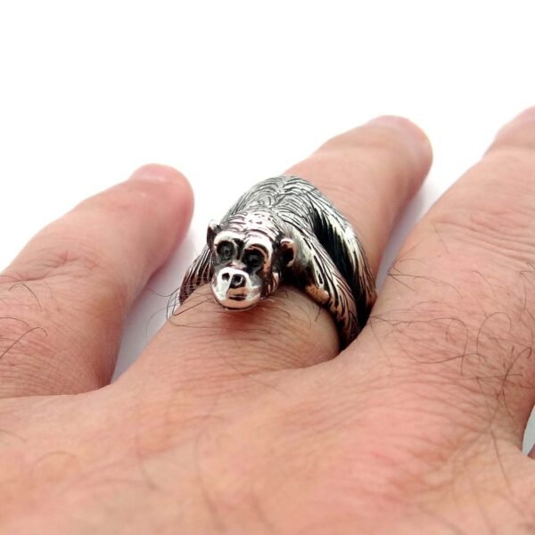 Sterling Silver Chimpanzee Ring