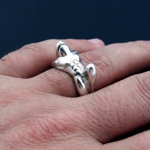 Sterling Silver Shark Man Ring