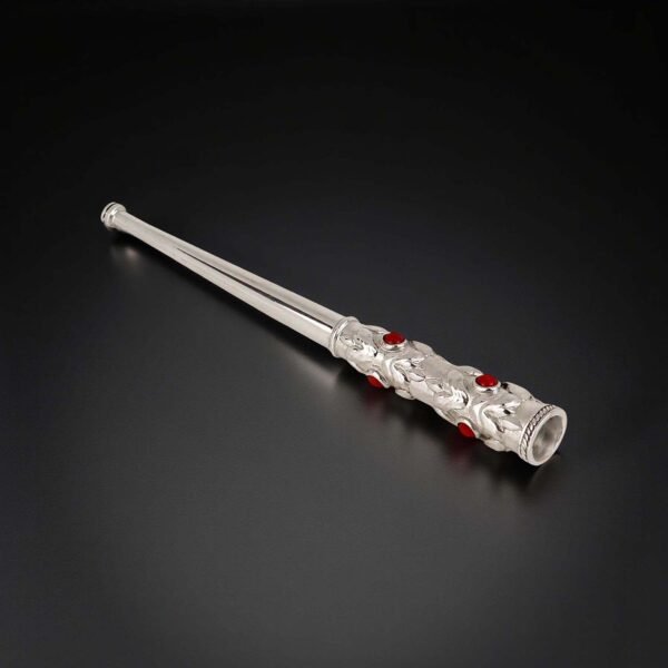Sterling Silver Cigarette Holder with Coral Cabochons