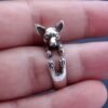 Sterling silver adjustable Chihuahua ring