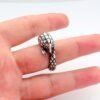 Pangolin Ring, Sterling Silver Adjustable Animal Wrap Ring