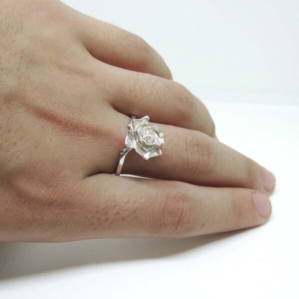 Sterling silver rose ring