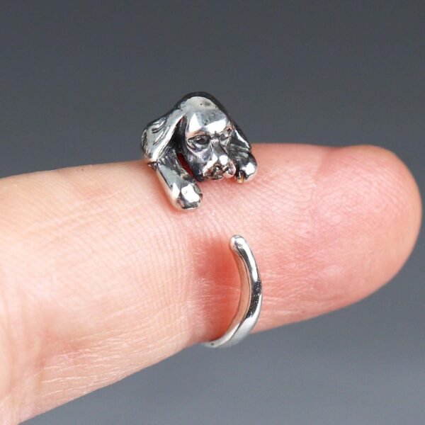 Sterling Silver Adjustable Cocker Spaniel Ring