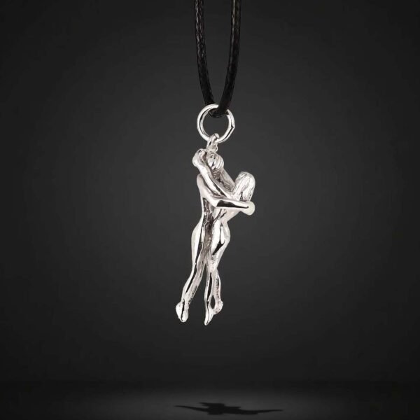 Sterling Silver Couple Hug Pendant