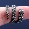 Sterling silver octopus tentacle ring