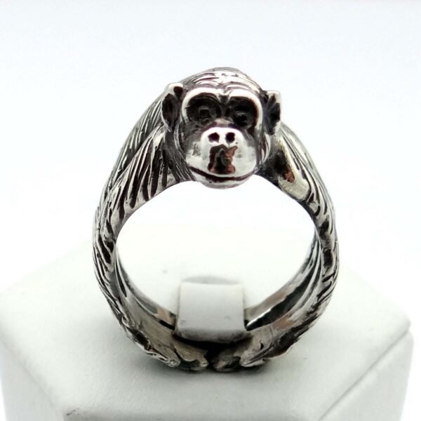Sterling Silver Chimpanzee Ring