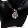 Sterling Silver Pomegranate Necklace with Red Gemstones
