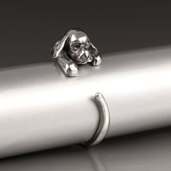 Sterling Silver Adjustable Cocker Spaniel Ring