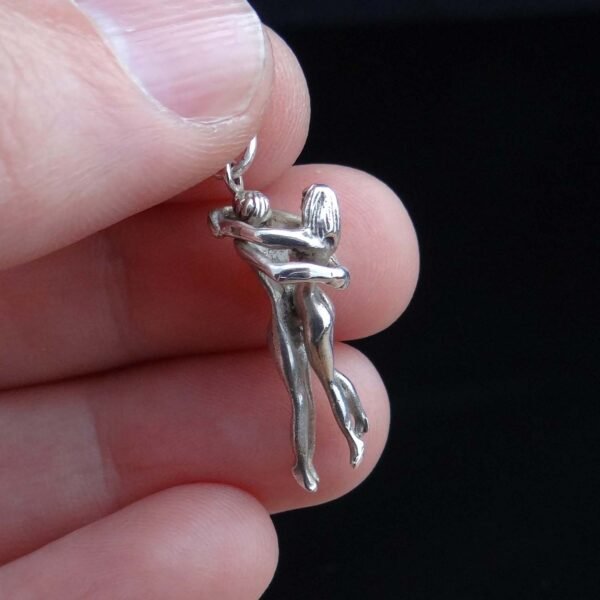 Sterling Silver Couple Hug Pendant