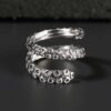 Sterling silver octopus tentacle ring