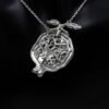 Sterling Silver Pomegranate Necklace with Red Gemstones