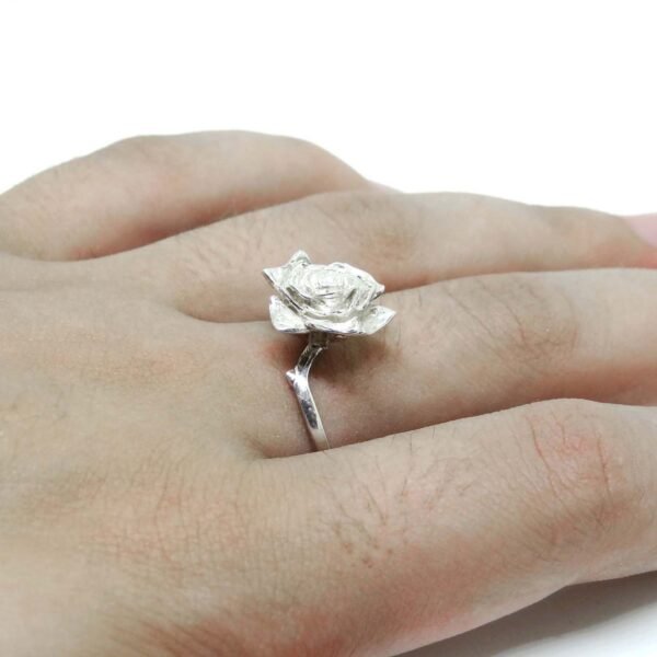 Sterling silver rose ring