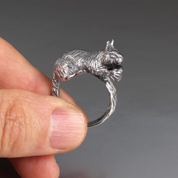 Sterling silver squirrel ring