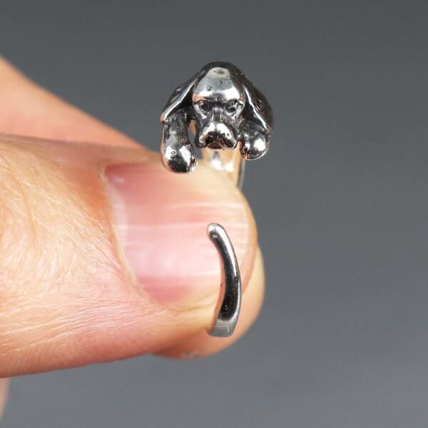 Sterling Silver Adjustable Cocker Spaniel Ring