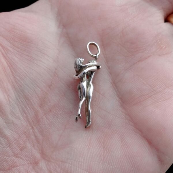 Sterling Silver Couple Hug Pendant