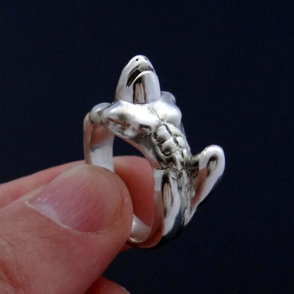 Sterling Silver Shark Man Ring