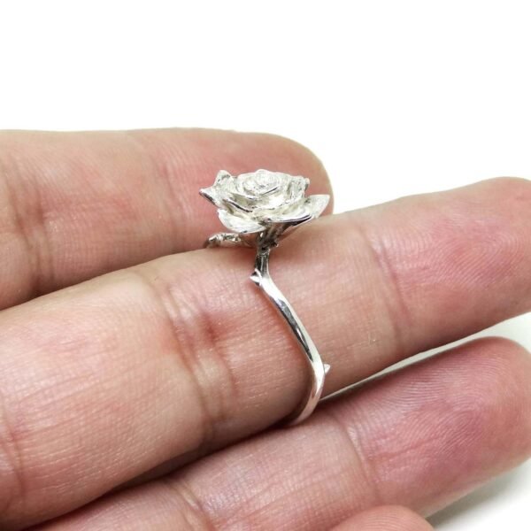 Sterling silver rose ring