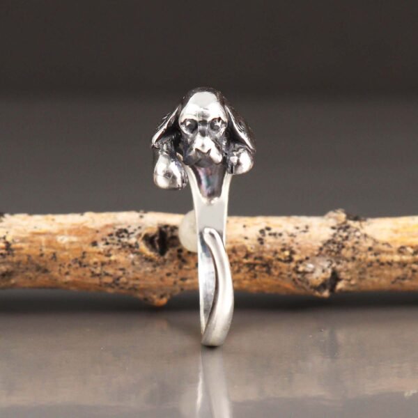 Sterling Silver Adjustable Cocker Spaniel Ring