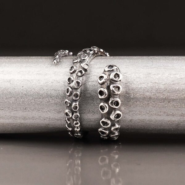 Sterling silver octopus tentacle ring