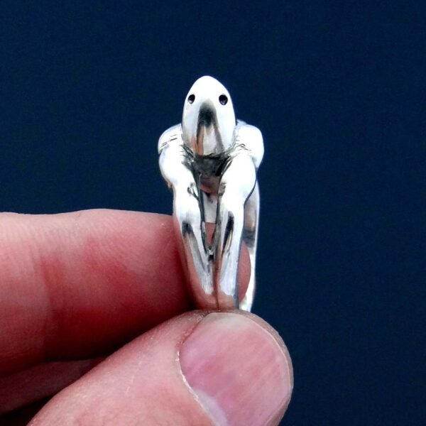 Sterling Silver Shark Man Ring