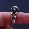 Sterling Silver Poodle Ring, Adjustable Dog Jewelry