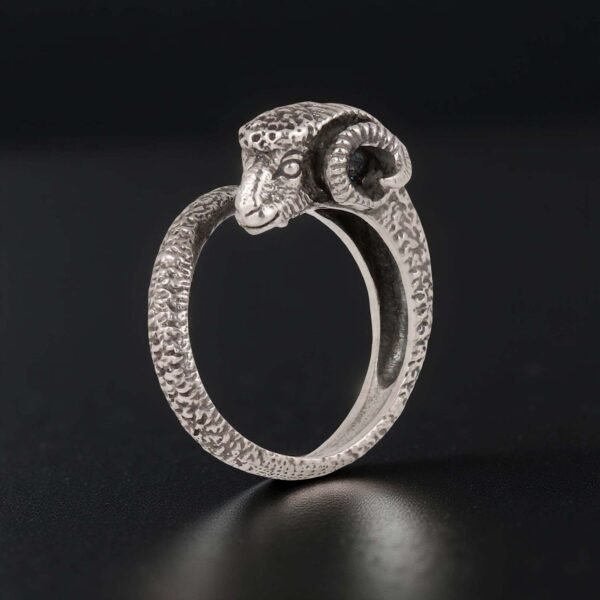 Sterling silver adjustable Ram Ring