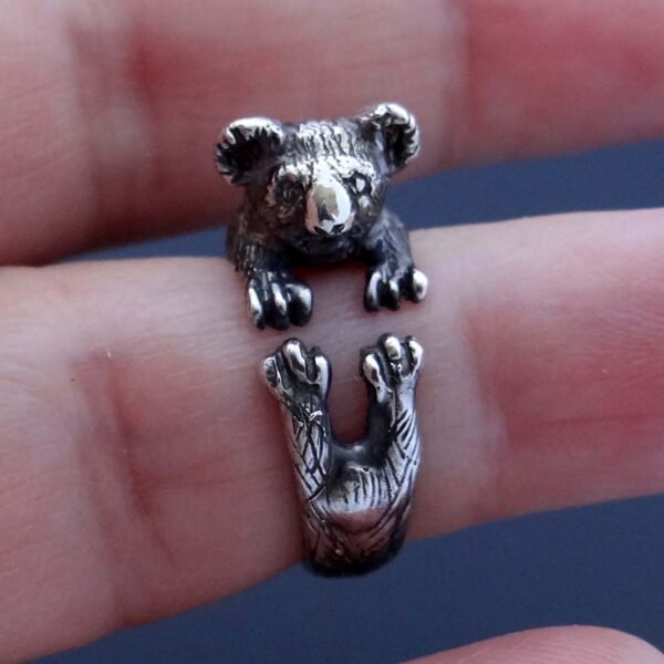 Sterling silver adjustable Koala ring
